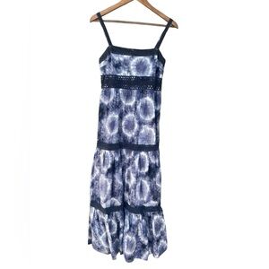 Michael Kors Tie Dye Maxi Dress Crochet Detail size 6